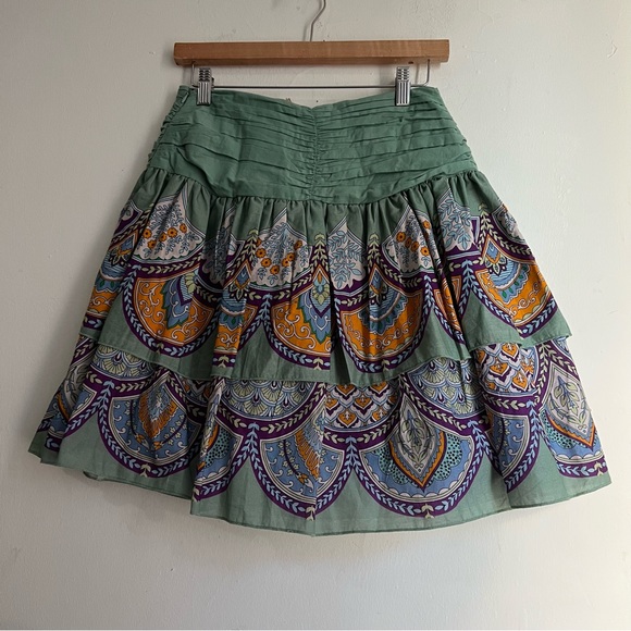 Anthropologie Let Me Be Tiered Bohemian Mini Skirt size Small - Picture 5 of 9